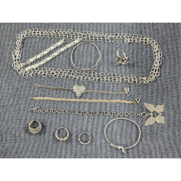 Large Assortment of Sterling Silver Jewelry Weighing Total of 110 Grams Ft. Rings, Bracelet & More