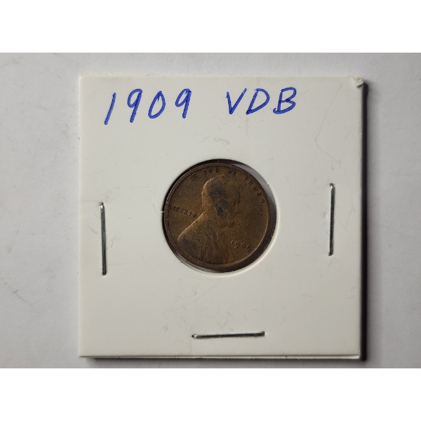 VERY NICE United States 1909 VDB Wheat Penny Ft. Designer Initials on Reverse ~ QUICKLY CANCELLED!