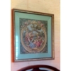 Image 1 : Large Square Framned Victorian Print Showing 3 Musicians - Very Colorful & In Perfect Condition