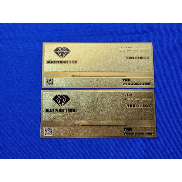 x2 TRB System Membership Trump Patriot Gold Foil Collectible Checks