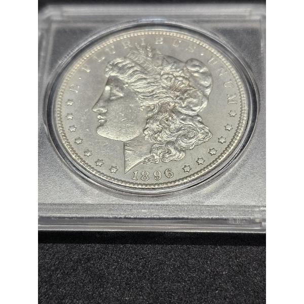 1896-P Morgan 90% Silver Dollar with Protective Case