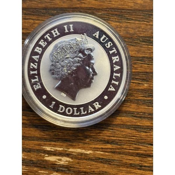 1 Ounce Fine Silver 2018 Australian Koala - Queen Elizabeth II - Australia FV $1.00 - Encapsulated