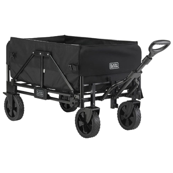BLACK+DECKER 3 in 1 Collapsible Storage Cart, Utility Wagon, Hand Truck, Black (BDST3IN1CTFF)