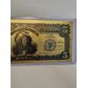 Image 4 : $5 Gold Certificate Indian Chief Gold Foil .999999 - 24K Gold Back In Protective Holder - Mint 