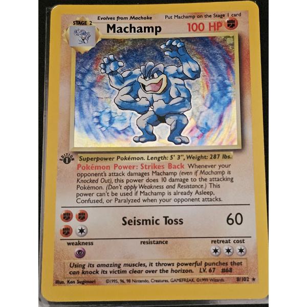 Machamp 8/102 Rare Vintage Pokemon Trading Card