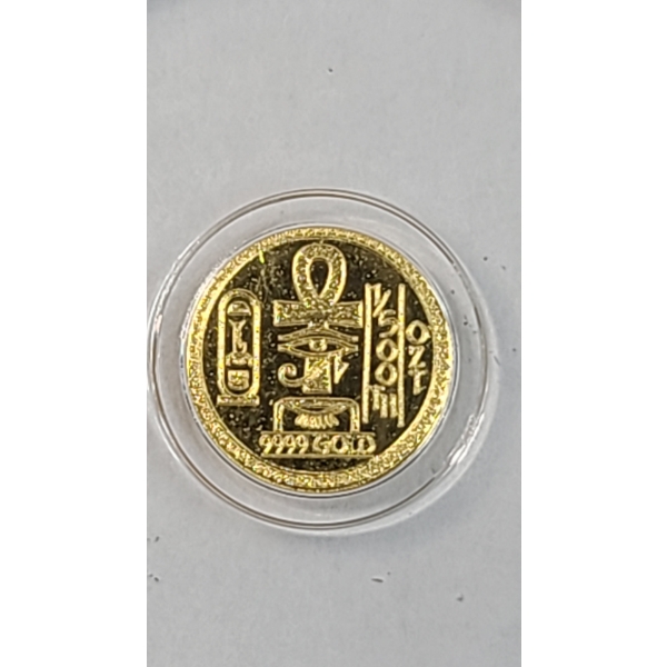 1/500th oz .9999 Fine Gold Monarch Egyptian Eye of Ra In Coin Capsule