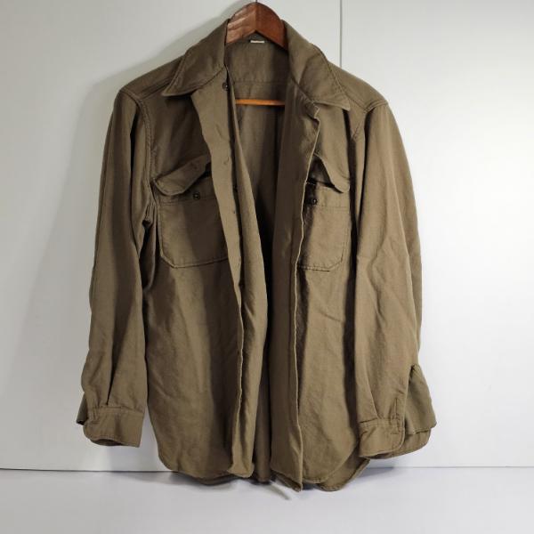 Vintage WWII U.S. Army M-1937 / M-1943 Olive Drab (OD) Wool Field Flannel Shirt