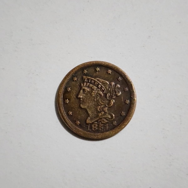 United States 1851 Half Cent in Great Condition!