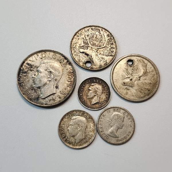6 Assorted Foreign SILVER Coins - See Description & Photos!!