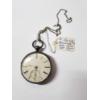 Image 1 : Antique Key Wind Pocket Watch Roman Numeral Dial With Chain