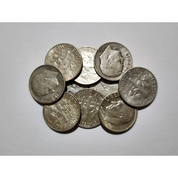 $1.00 Face Value in Assorted 90% Silver United States Dimes ~ 10 Total Dimes!