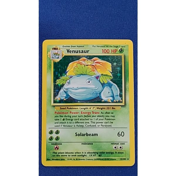 1999 Venusaur Holo Rare 15/102 Pokemon Trading Card 