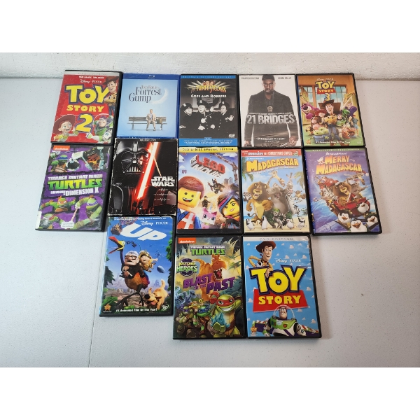 x13 DVD's Including Disney Pixar, Nickelodeon & More