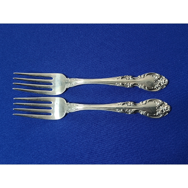 2 - Gorham Melrose Sterling Silver Salad Forks - TW: 94.8g