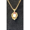 Image 2 : Titanium And Sterling Earrings & Necklace With Opal & Ruby Stones 