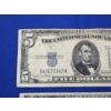 Image 2 : x2 United States Blue Seal $5 Silver Certificates: Series 1934 D & 1953 - FV: $10.00