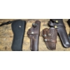 Image 1 : PICKUP IN CANTON -  5 Pcs Gun / Pistol Holsters - 3 Leather - 2 Nylon - See Pics