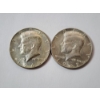 Image 1 : Two Kennedy Half Dollars - 1966 & 1967 - 40% Silver U.S. Coins 