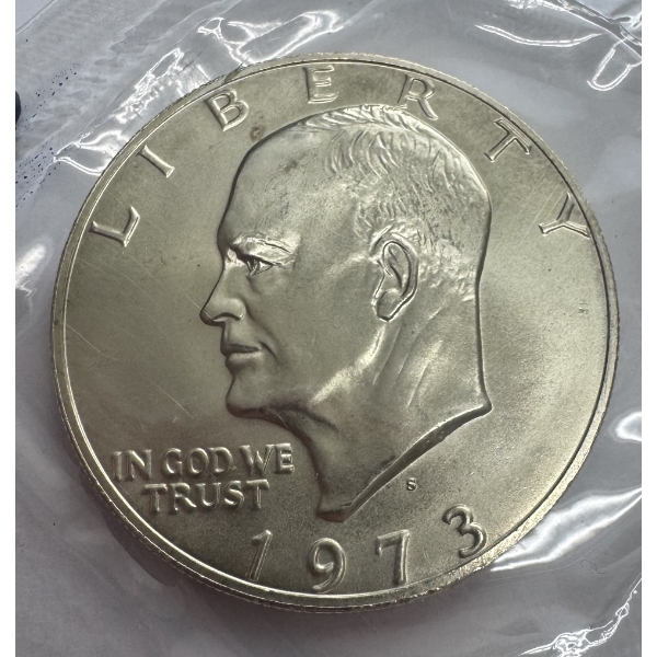 1973-S United States Uncirculated 40% Silver Eisenhower Dollar Coin- Beautiful Condition 