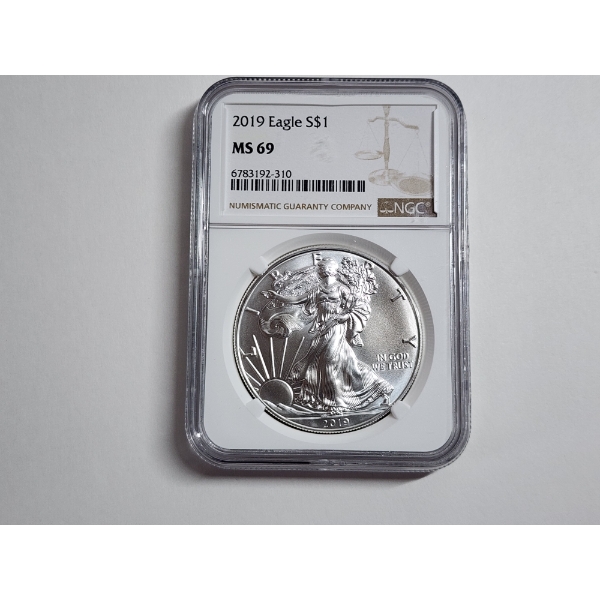 2019 American Silver Eagle 1 oz .999 Fine Silver NGC MS 69
