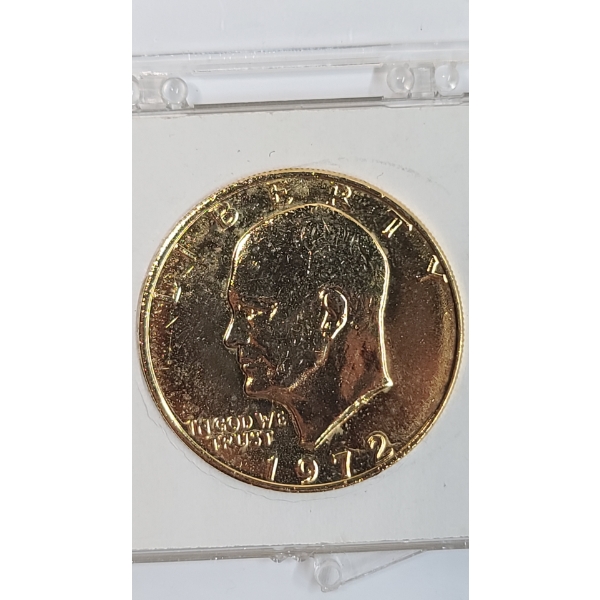 Gold-Plated 1972 Eisenhower Dollar