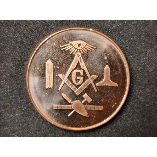 Freemason 1 Oz .999 Fine Copper Round