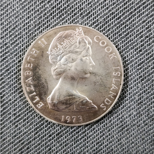Sterling Silver 1973 Cook Islands 20th Anniversary of Coronation $2 Coin ~ Weighing About 25 Grams