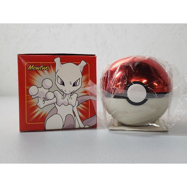 1999 Burger King Limited Edition 23K Gold Plated Mewtwo Pokemon Trading Card in Poke Ball