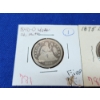 Image 2 : 2 RARE U.S. Silver Seated Liberty Quarters: 1840-O Variety 1 NO MOTTO and 1875 Variety 4
