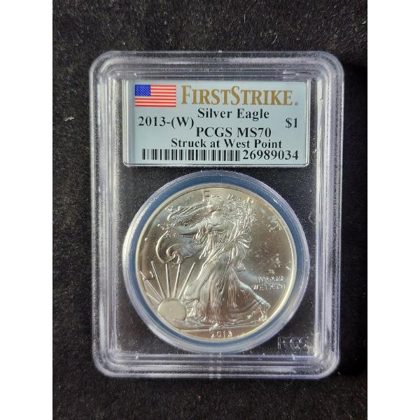 PCGS MS70 2013-W 1 Oz Silver American Eagle - Struck at West Point Mint