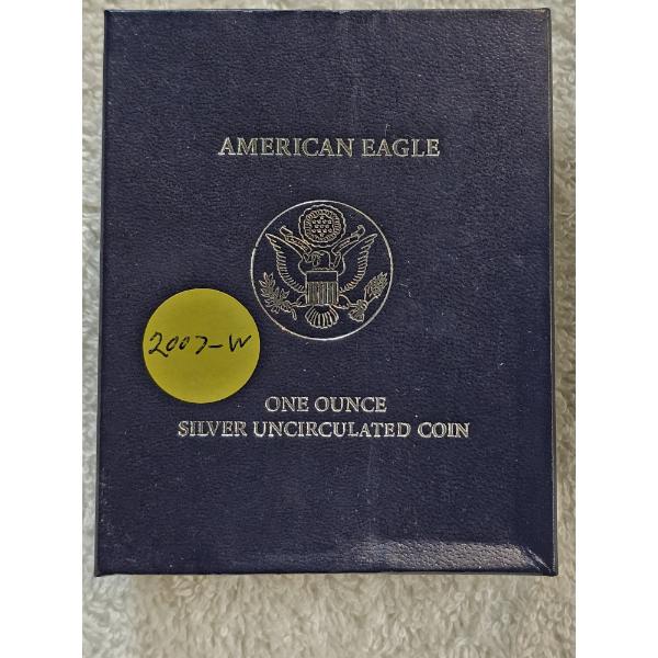 2007 1oz. Uncirculated Silver American Eagle in Original Packaging - AFV $1.00