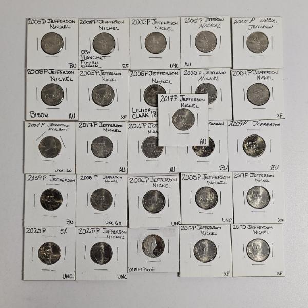 An IMPRESSIVE Collection of 26 Various US Jefferson Nickels FV: $1.30
