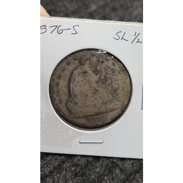 90% Silver 1876-S Liberty Seated Half Dollar