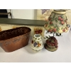 Image 6 : Lots of Kitchen Fruit Decor - Valance - Wall Hanging Basket of Fruit - Metal Fruit Shelf - Tin