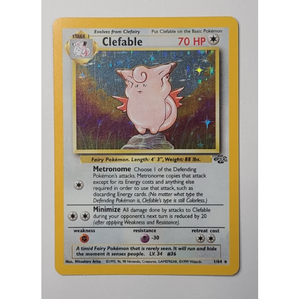 1999 Celfable #1/64 HOLO RARE Pokemon Trading Card From The Jungle Set - Near Mint Condition