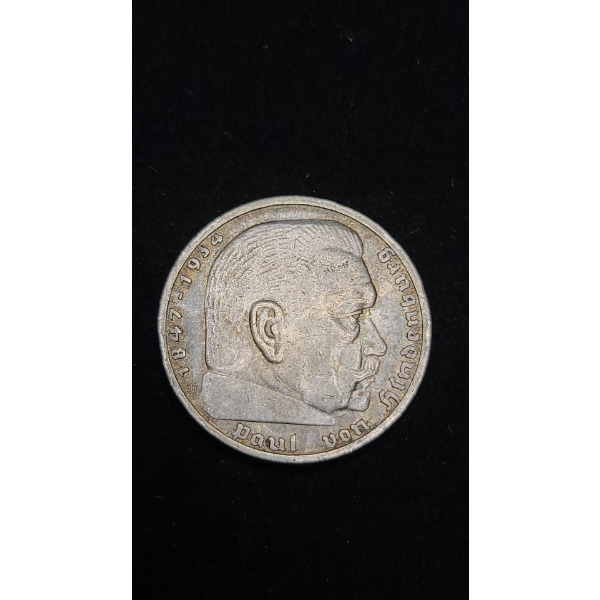 German Third Reich 5 Reichsmark 0.9000 Silver - ASW: 0.4016oz