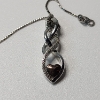 Image 11 : Gorgeous Sterling Silver Necklace w/ Spiral Pendant & 10K Gold Heart Accent - TW: 3.4g