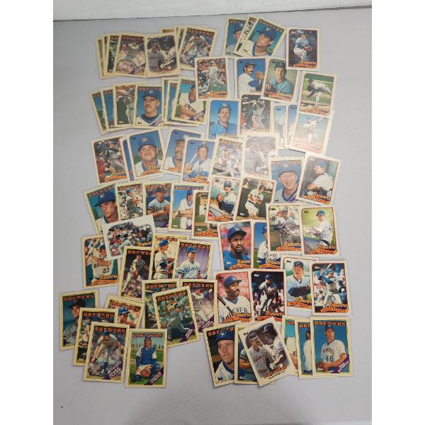 Large Lot of Topps Tiffany 1980's Brewers Baseball Cards - All in Card Sleeves, Great Condition