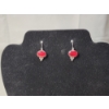 Image 1 : Vintage Silver Red Stone Earrings TW: 6.3g