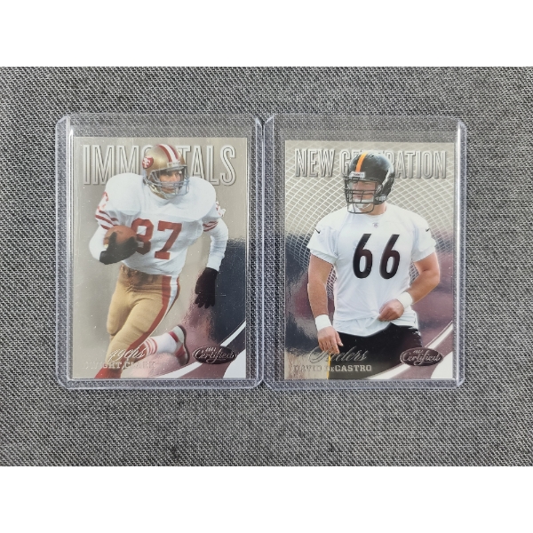 Two 2012 Panini NUMBERED /999 Trading Cards - Dwight Clark & David DeCastro 
