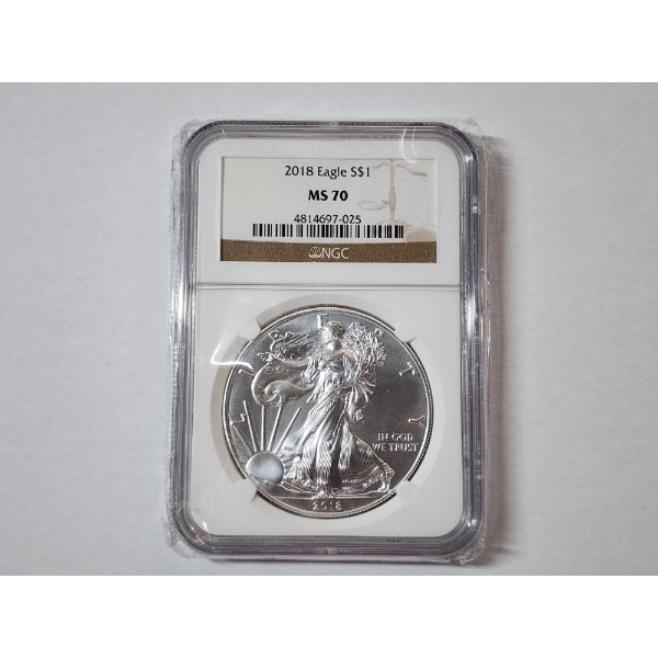 2018 American Silver Eagle - 1 oz .999 Fine Silver - NGC MS 70