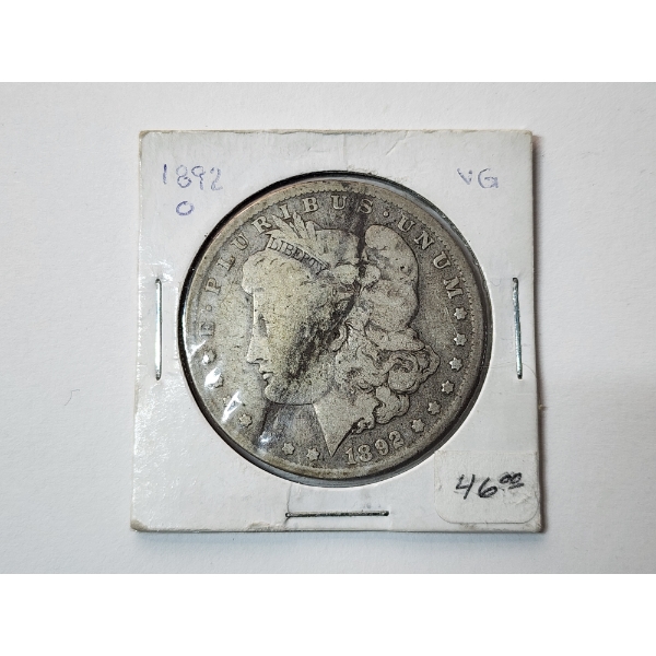 1892-O Morgan Silver Dollar - Like VG