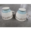 Image 4 : Vintage Tiffany Blue, Gold & Cream Lifetime China Co. Alliance Ohio Dish Set & Blue Canning Jars