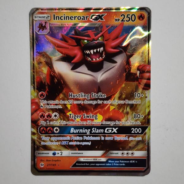 Incineroar GX 27/149 Holo Rare Pokemon Trading Card