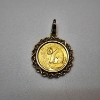 Image 1 : 1993 China 5 Yuan 1/20th oz .999 Fine Gold Panda in 10K Bezel Pendant - Total Weight 2.5g