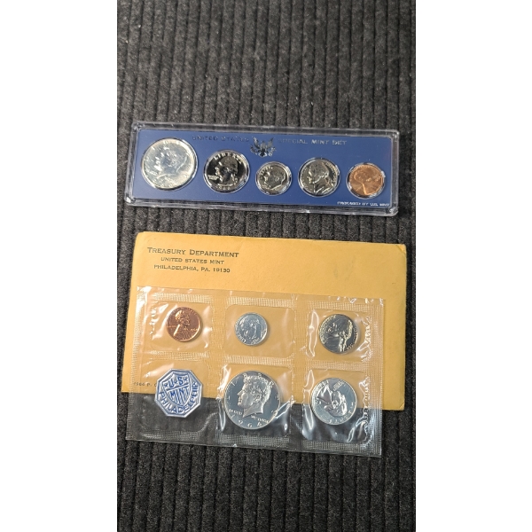 1964-P Treasury Dep. With 90% Silver US Mint Coin Set & 1966 US Special Mint Set With 40% Silver