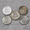 Image 2 : Five 1964 Kennedy Half Dollar Coins struck in 90% Silver FV: $2.50