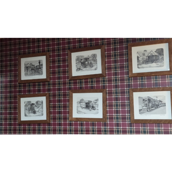Louisville Home Pickup - 6 Pc Group Vintage Automobile Themed Framed Prints - See Pictures