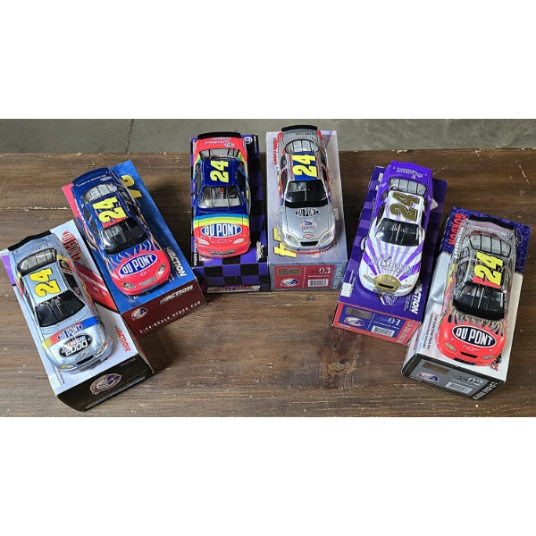 Lot of 6 Jeff Gordon NASCAR 1:24 Scale Model Cars in Original Boxes