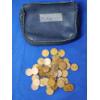 Image 1 : x50 One Cent Coins: x48 U.S. Wheat Cents & x2 Canadian Cents with Coin Bag